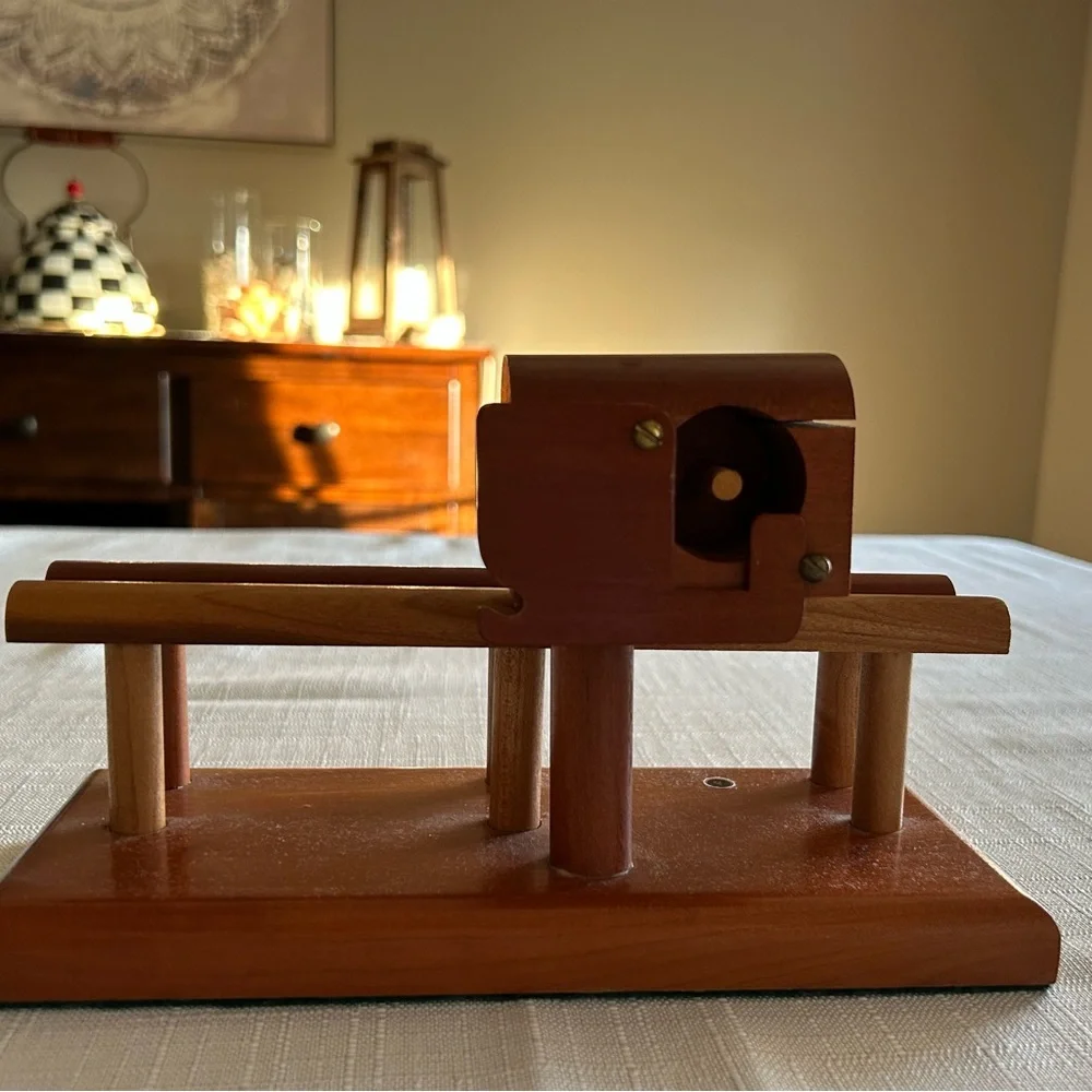 Vintage, Handcrafted Wooden mail and stamp holder